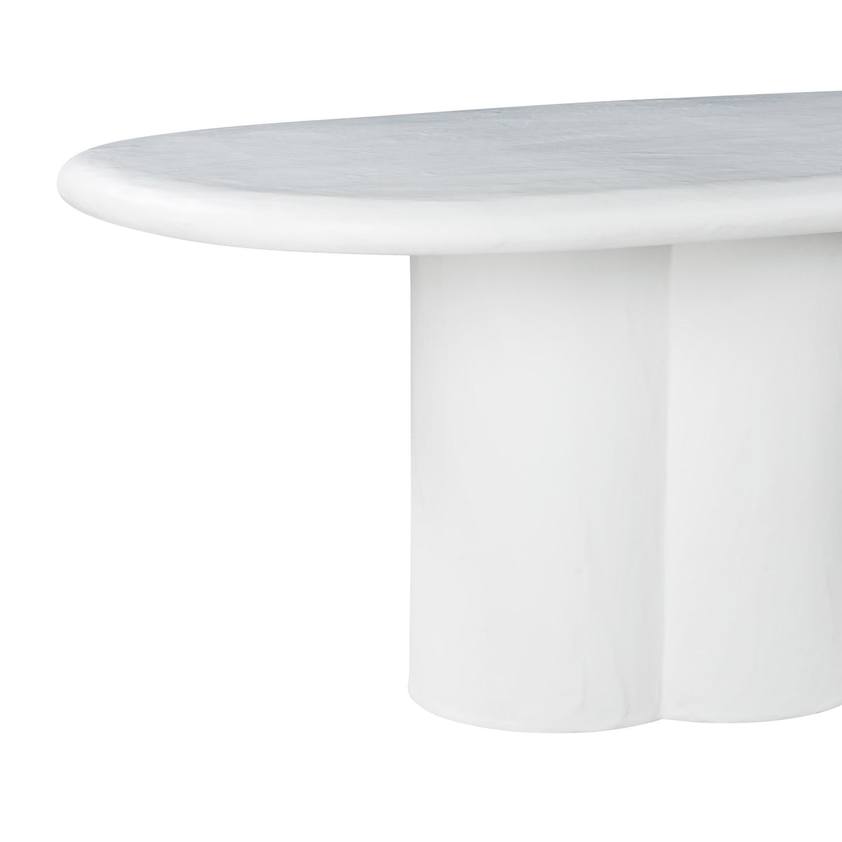 Elika White Faux Plaster Oval Dining Table Dining Tables| TOV