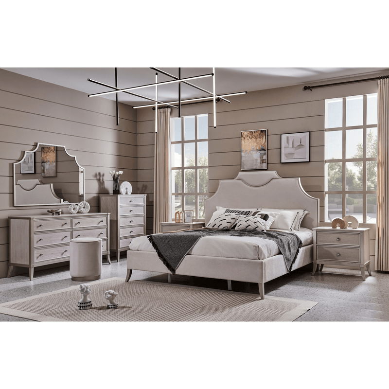 Elisora Brown King Bedroom Set With Two Free Gift GLASS TABLE LAMP - Al Rugaib Furniture