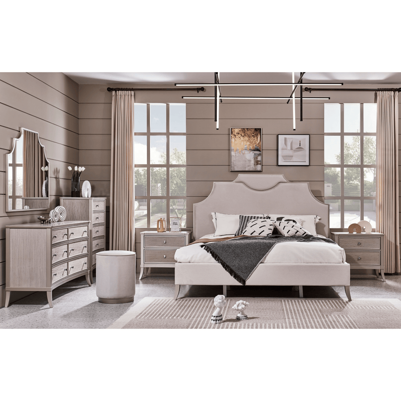 Elisora Brown King Bedroom Set With Two Free Gift GLASS TABLE LAMP - Al Rugaib Furniture