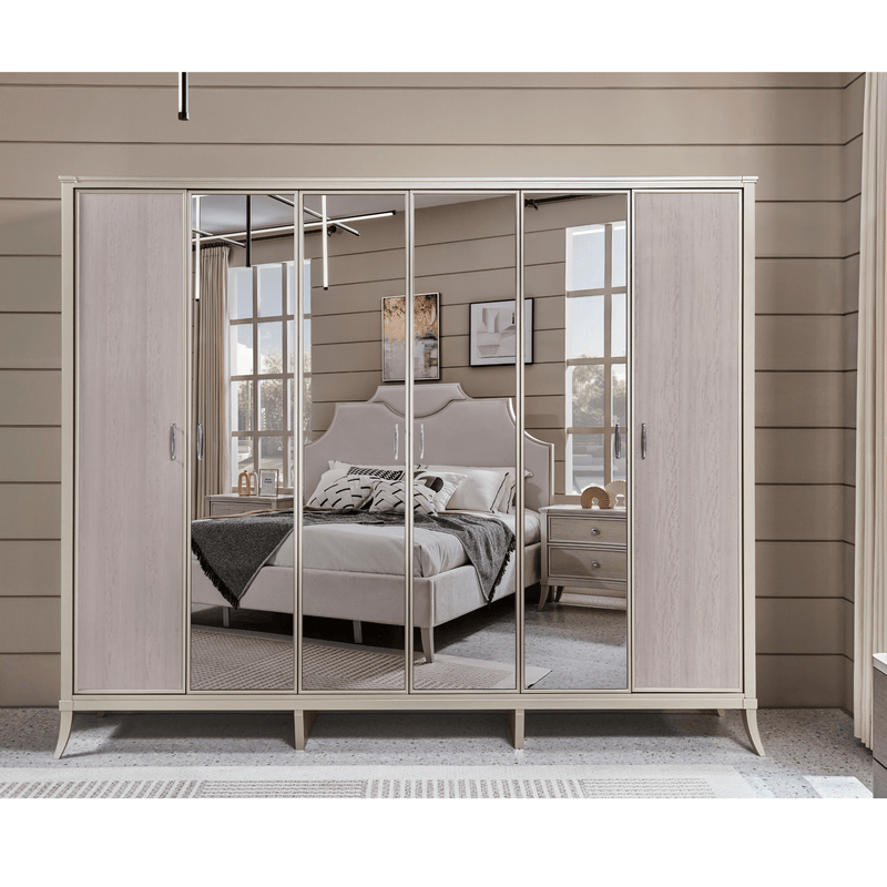 Elisora Brown King Bedroom Set With Two Free Gift GLASS TABLE LAMP - Al Rugaib Furniture