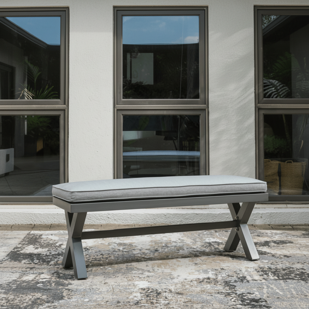 Elite Park Outdoor Bench with Cushion Outdoor Chairs| Ashley Homestore