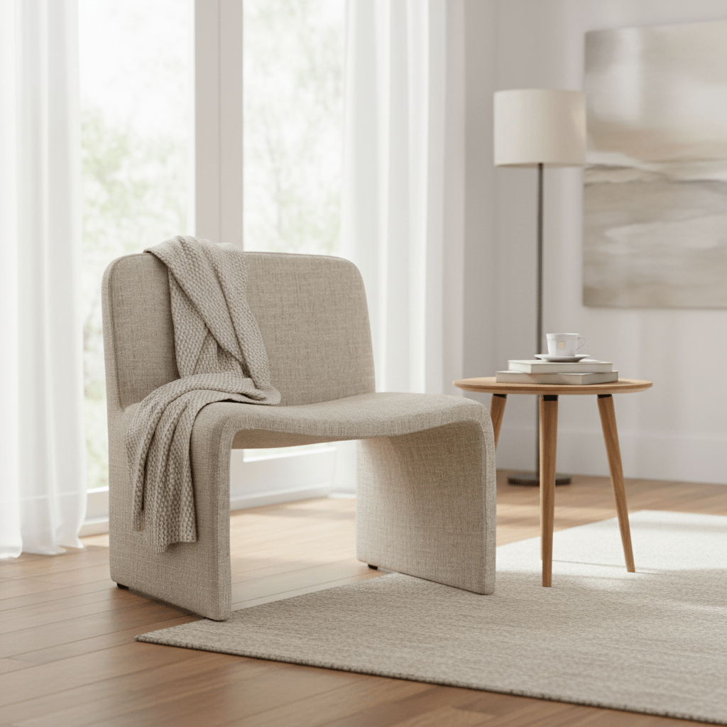 Ella Accent Chair Heather Beige Chairs| Moe's Home