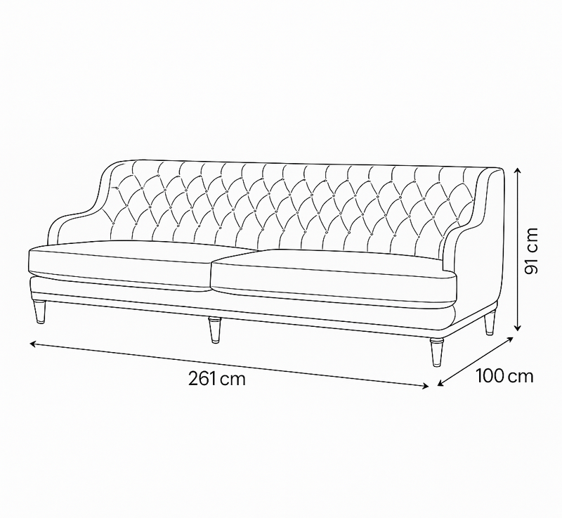 Ella Beige XL Sofa - Al Rugaib Furniture