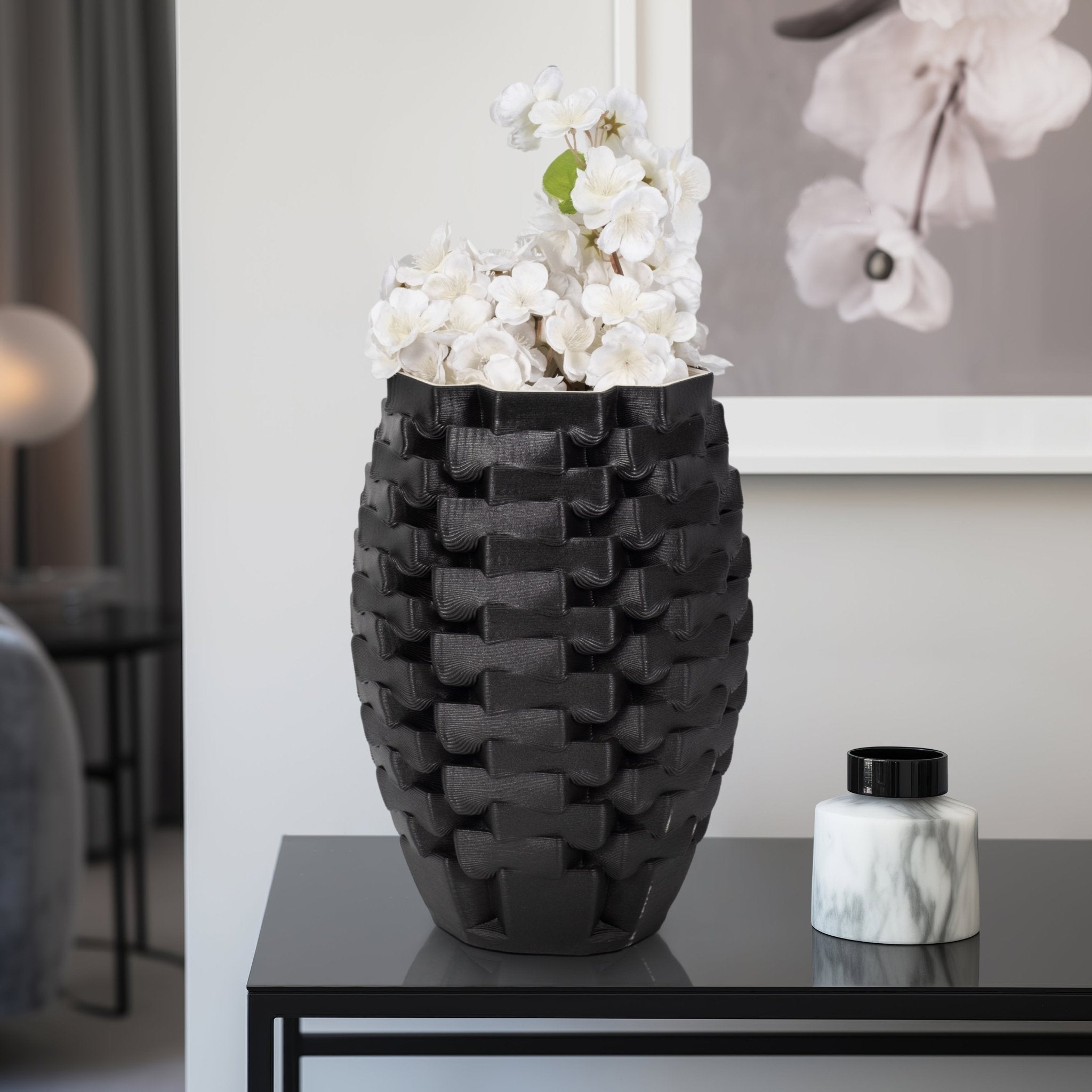 Ellesmere 3d Printed Vase, Black Vases and Jars| Sagebrook Home