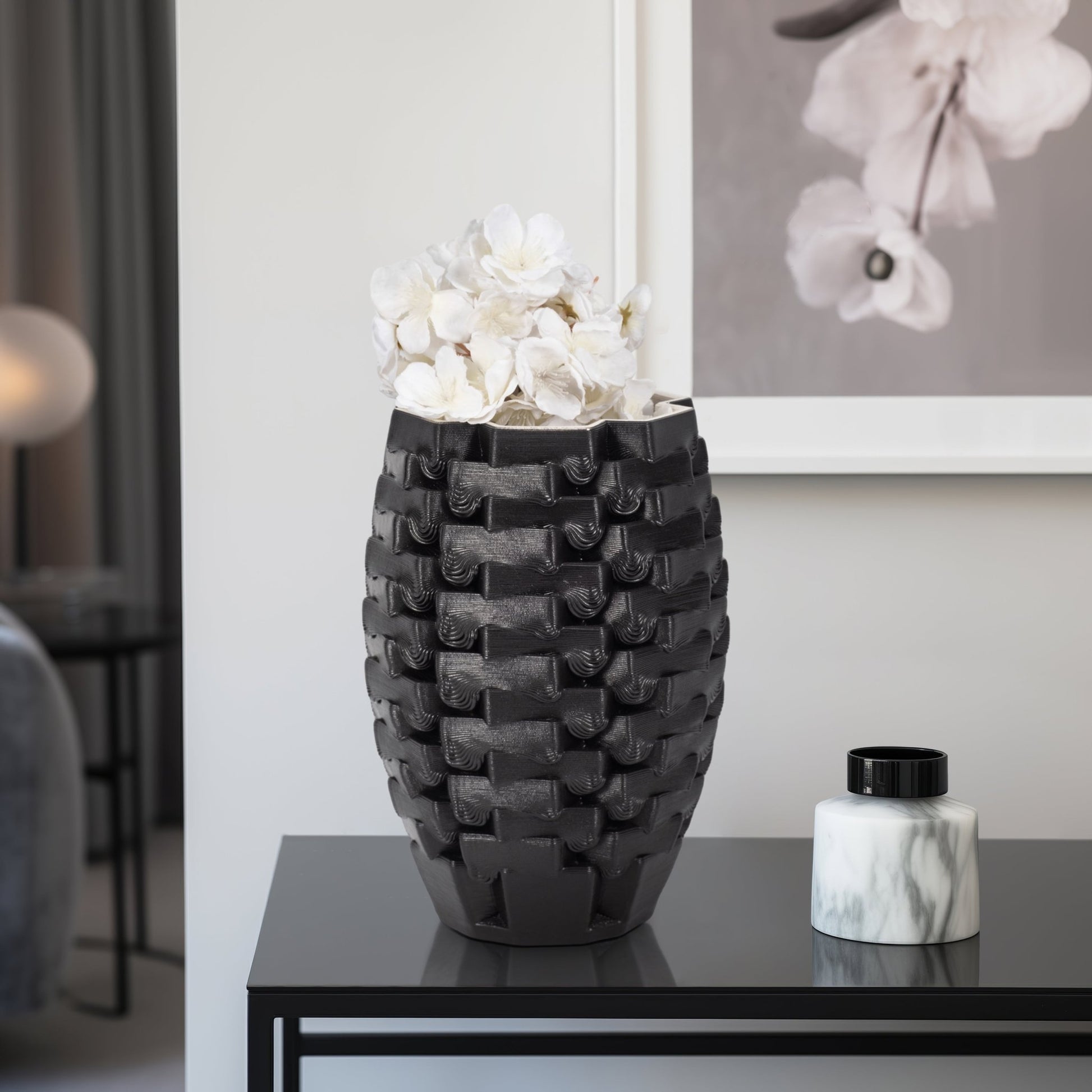 Ellesmere 3d Printed Vase, Black Vases and Jars| Sagebrook Home
