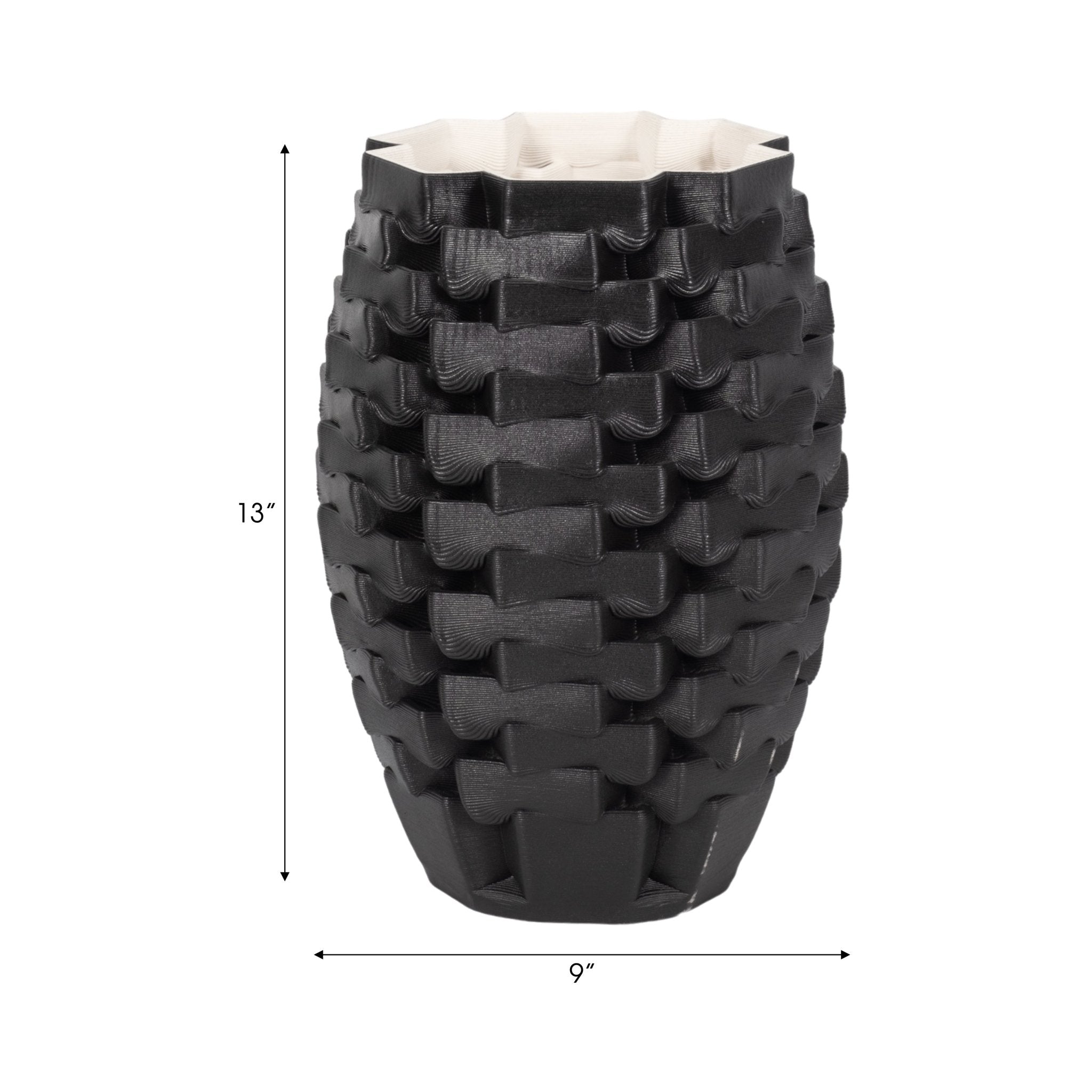 Ellesmere 3d Printed Vase, Black Vases and Jars| Sagebrook Home