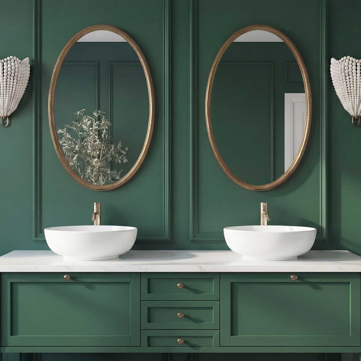 Ellis Beaded Brass Oval Mirror Mirrors| Uttermost