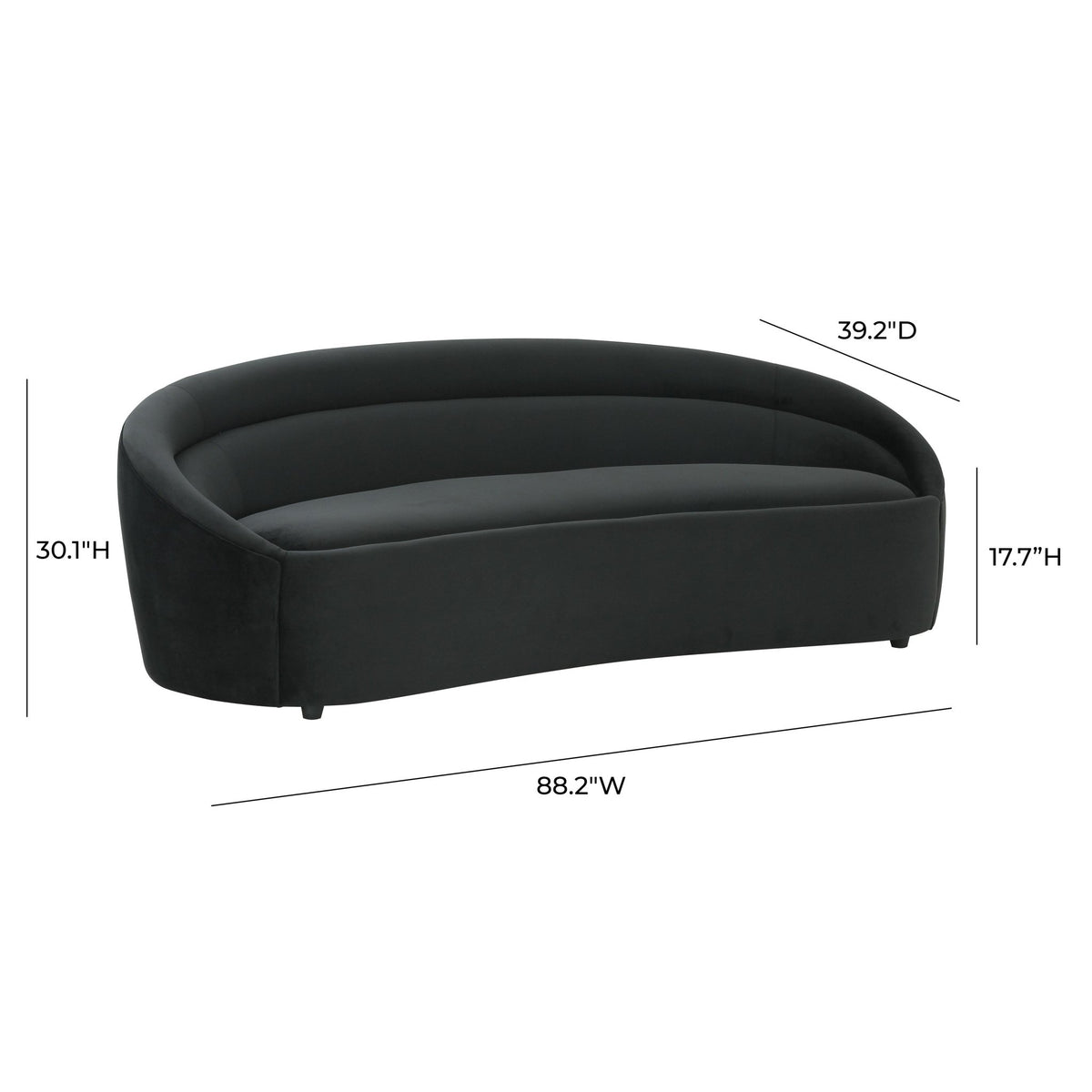 Ellison Black Velvet Sofa Sofas & Loveseats| TOV