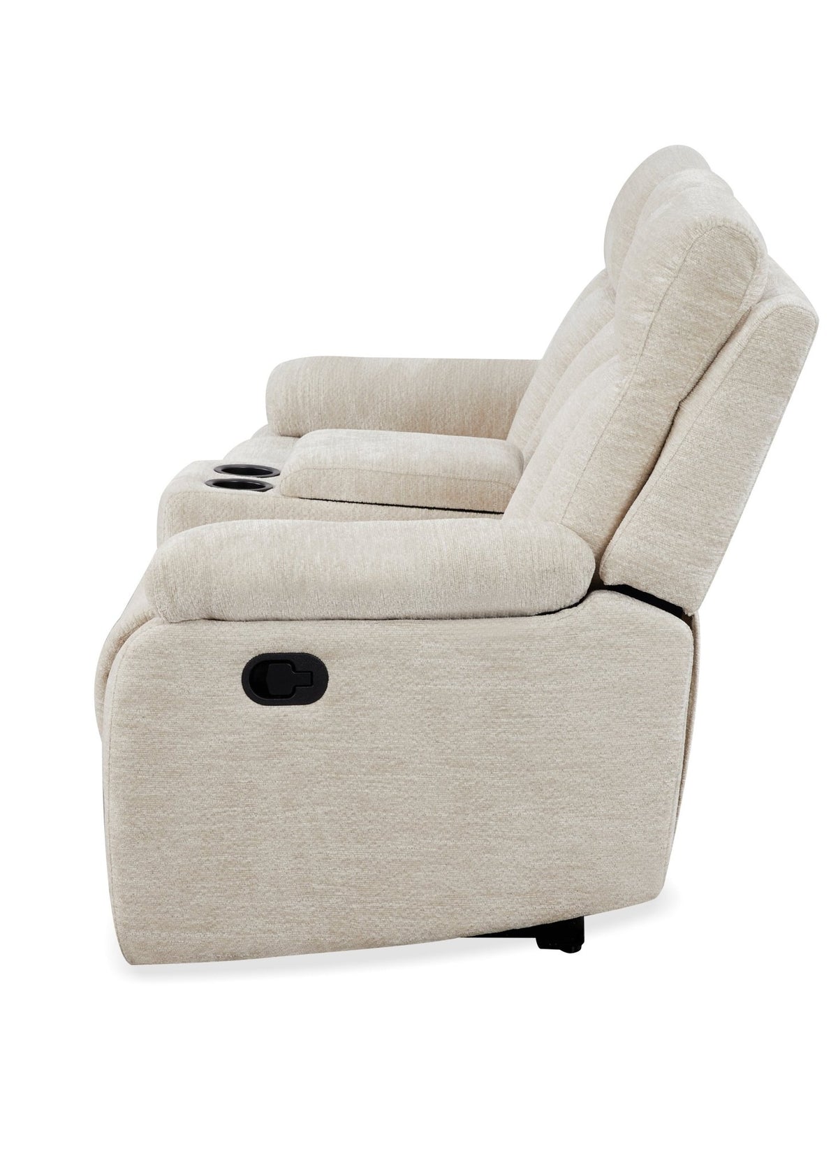 Eloria Beige 2 Seater Motion Loveseat w/console Recliners| Roots Furniture