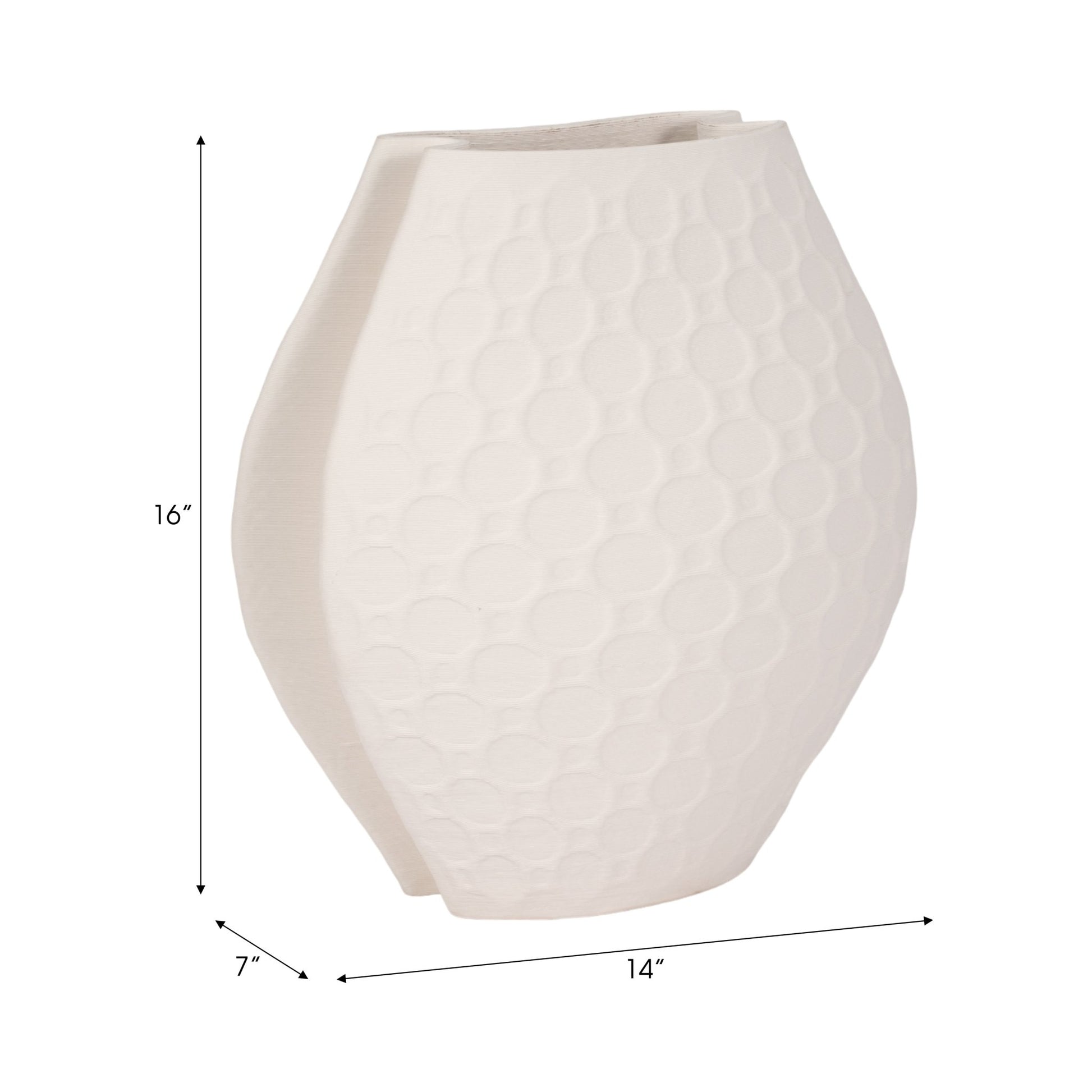 ELPHANTINE 3D PRINTED VASE, IVORY/BEIGE Vases and Jars| Sagebrook Home