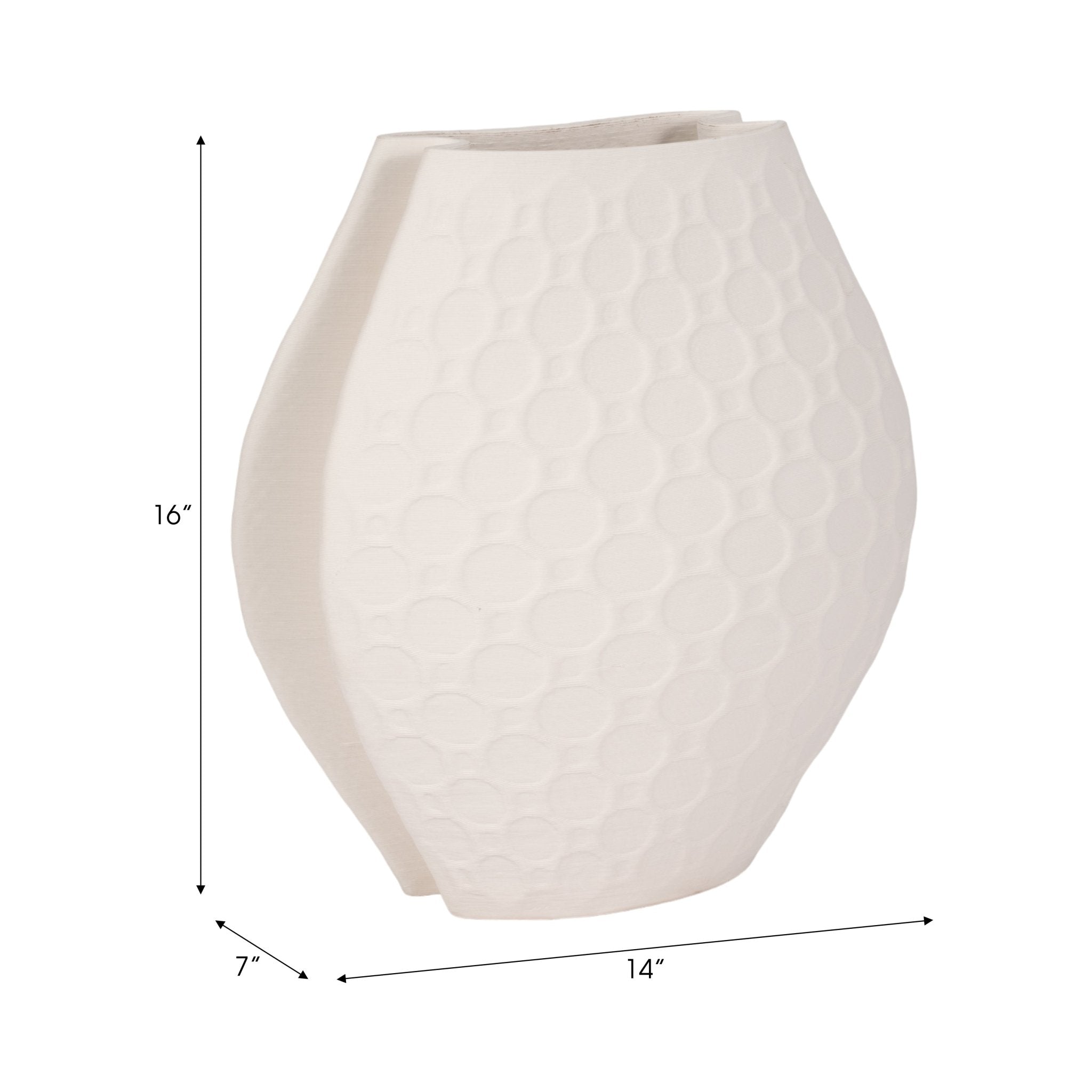 ELPHANTINE 3D PRINTED VASE, IVORY/BEIGE Vases and Jars| Sagebrook Home