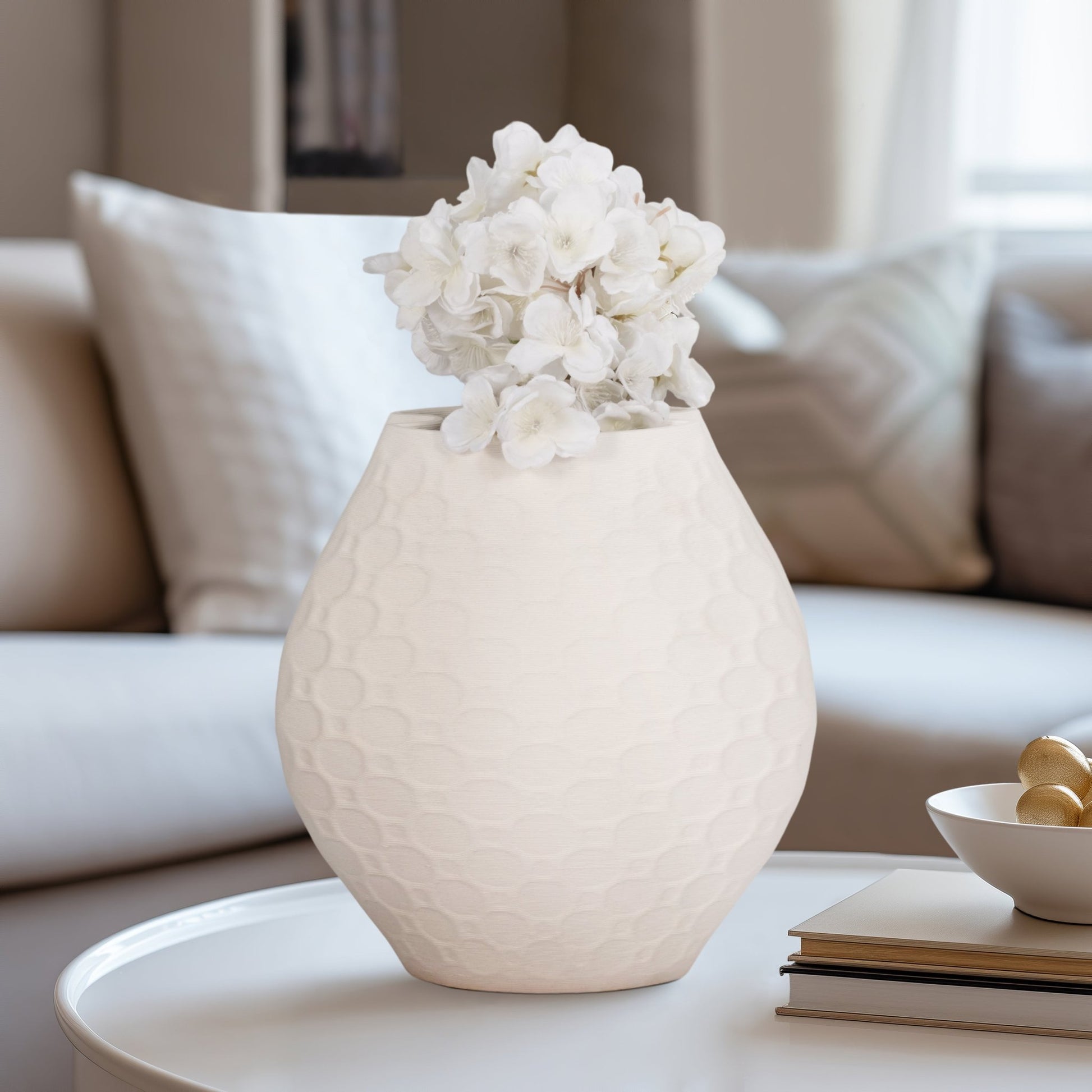 ELPHANTINE 3D PRINTED VASE, IVORY/BEIGE Vases and Jars| Sagebrook Home