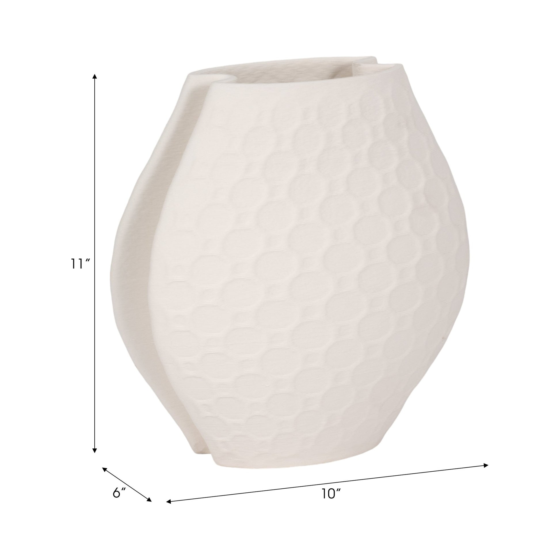 ELPHANTINE 3D PRINTED VASE, IVORY/BEIGE Vases and Jars| Sagebrook Home