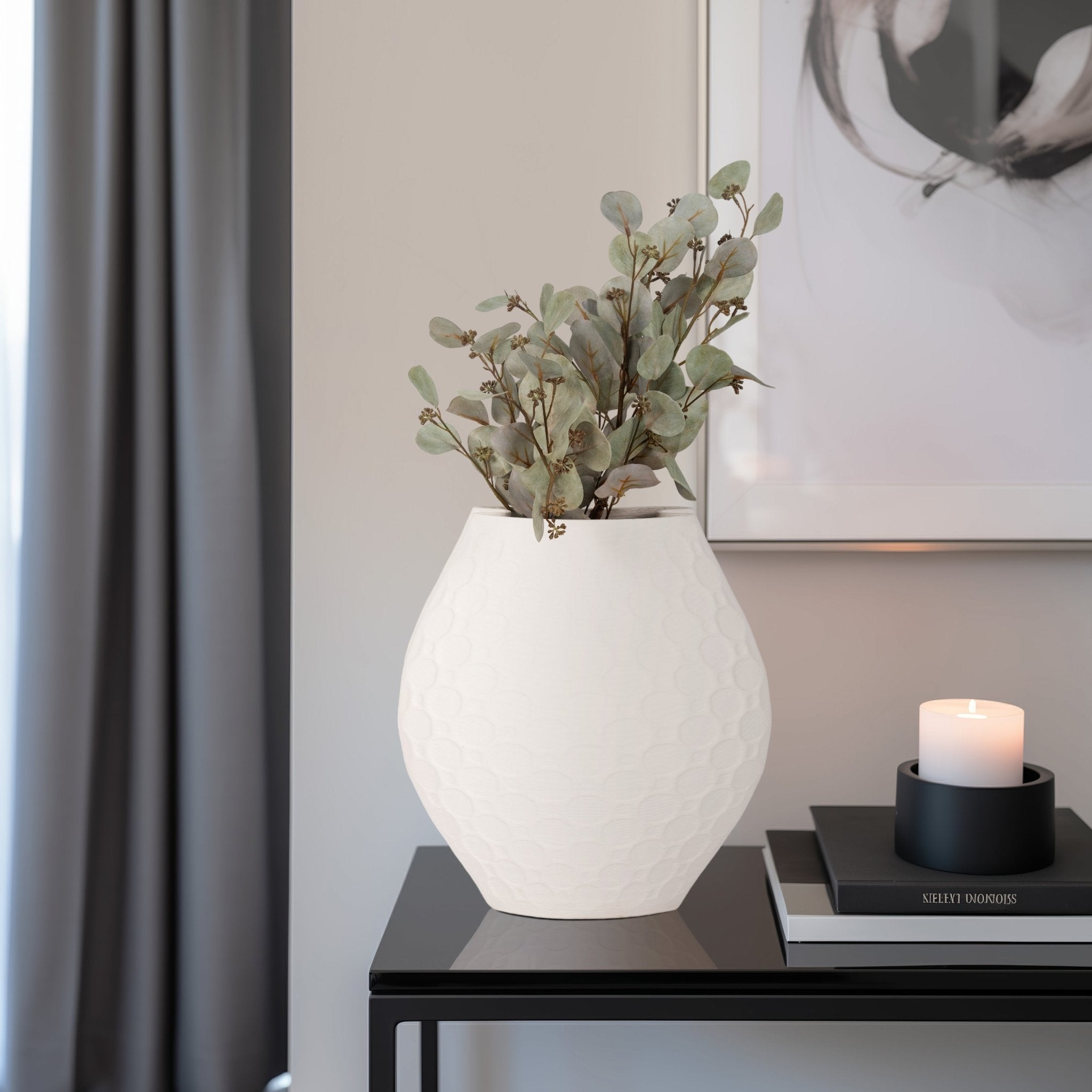 ELPHANTINE 3D PRINTED VASE, IVORY/BEIGE Vases and Jars| Sagebrook Home