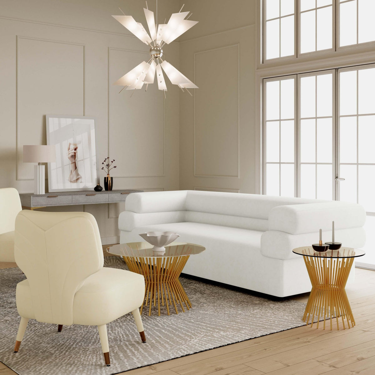 Elsa Cream Velvet Sofa Sofas & Loveseats| TOV