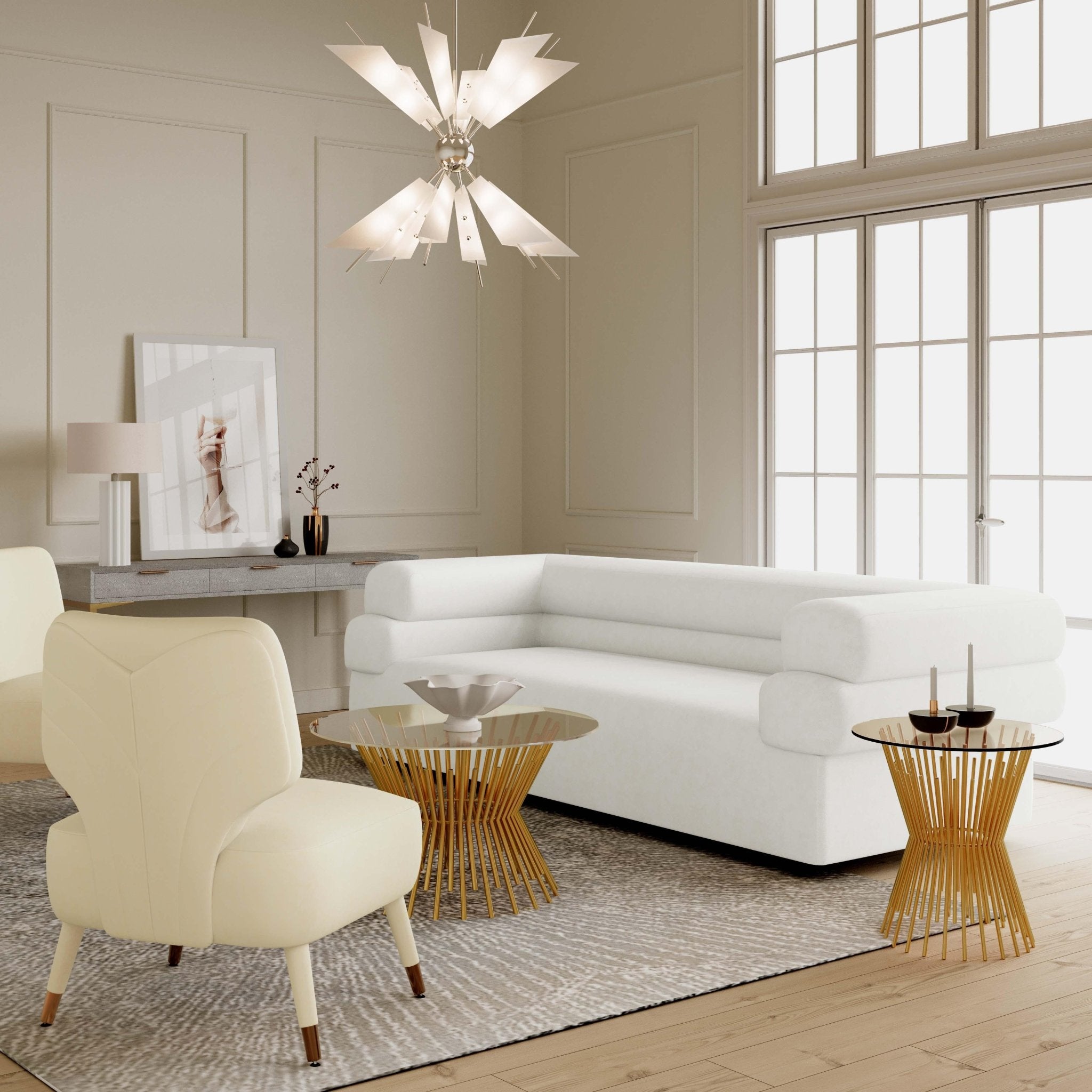 Elsa Cream Velvet Sofa Sofas & Loveseats| TOV
