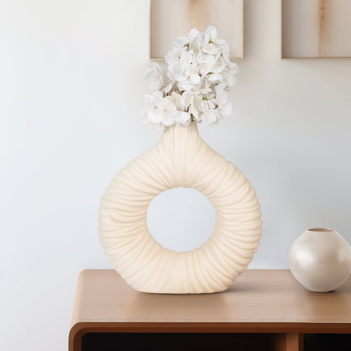 Embry Cream/Black Vase Vases and Jars| Sagebrook Home