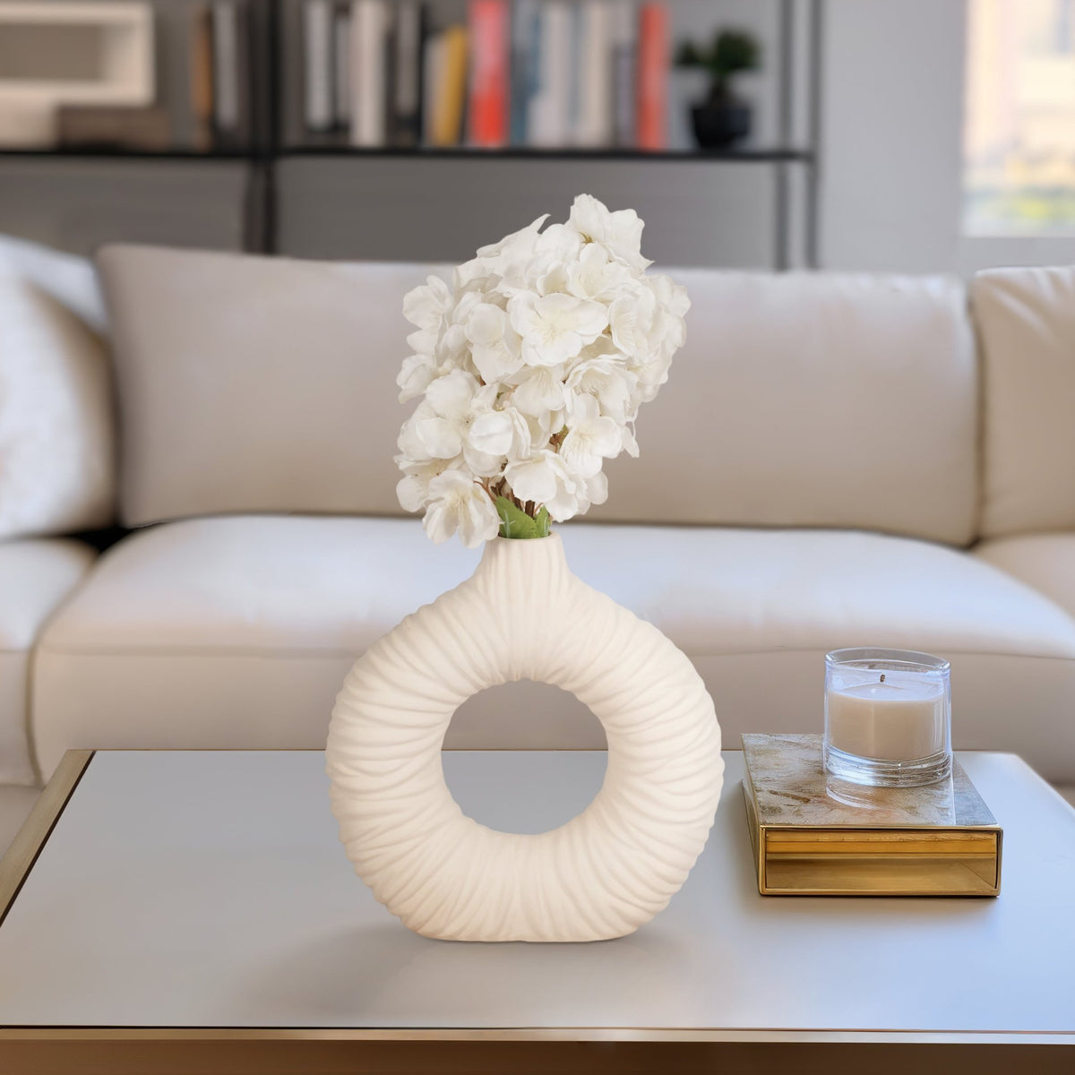 Embry Cream/Black Vase Vases and Jars| Sagebrook Home