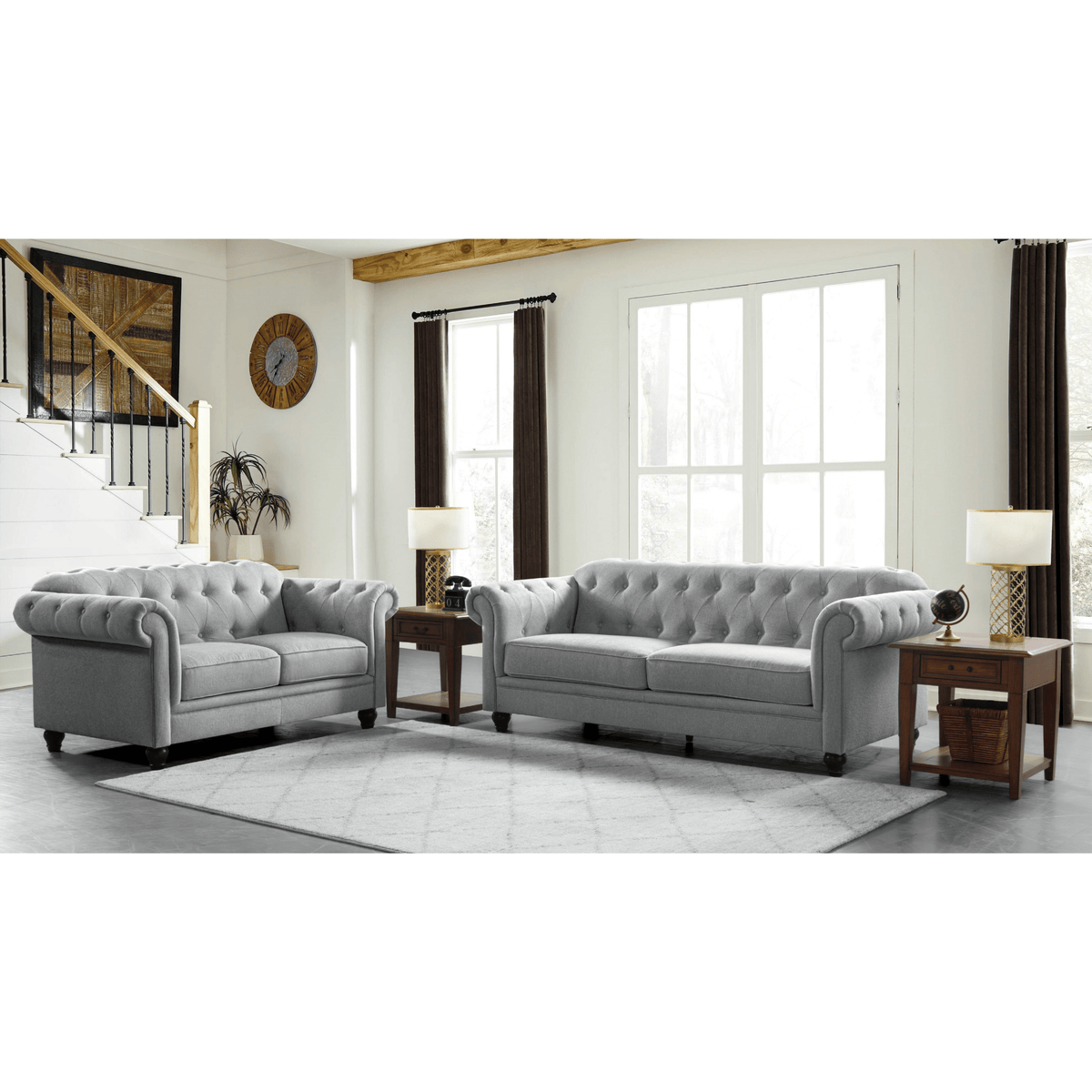 Emilia Grey Loveseat W174 Sofas & Loveseats| Roots Furniture