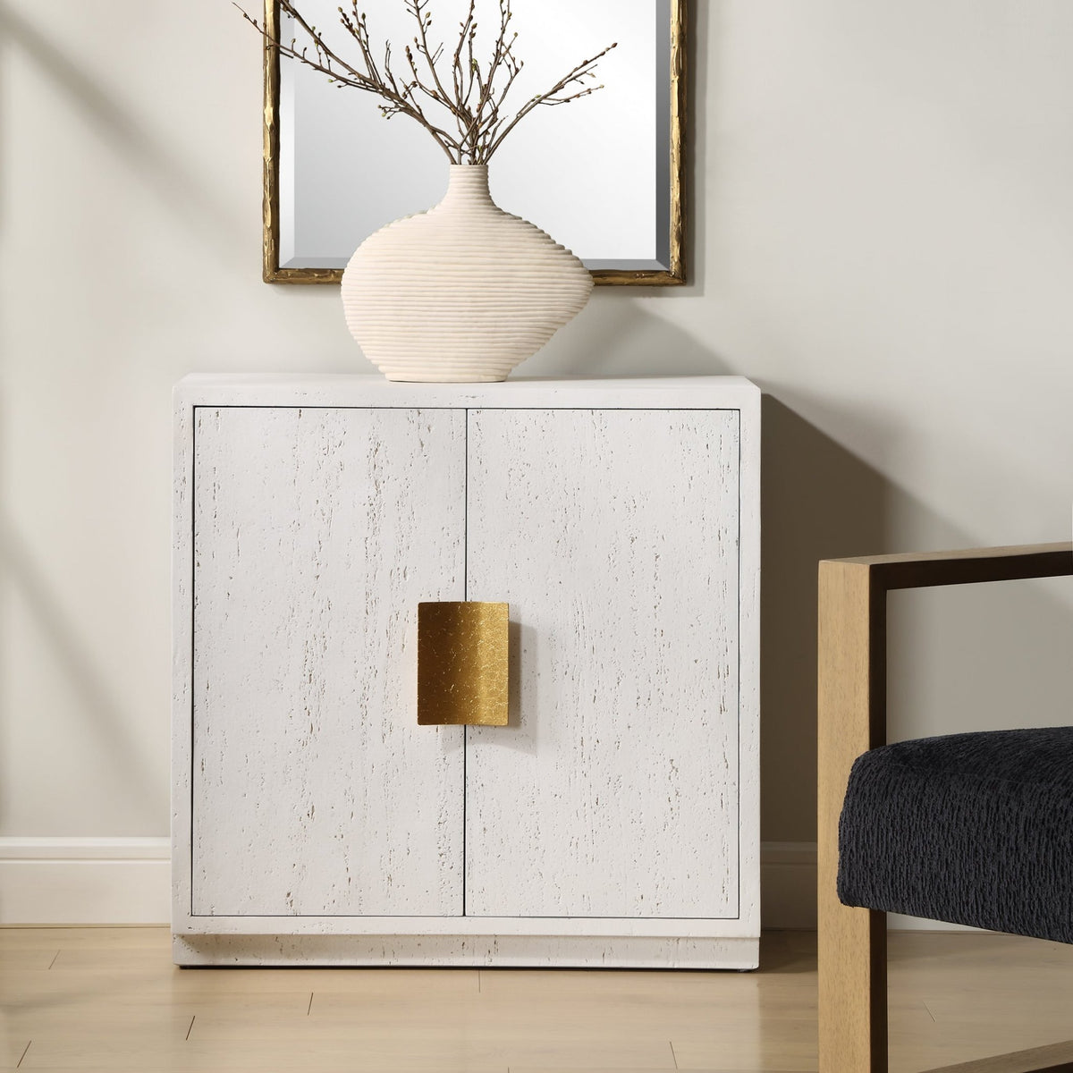 Emma 2 Door White Cabinet Cabinets & Chests| Uttermost