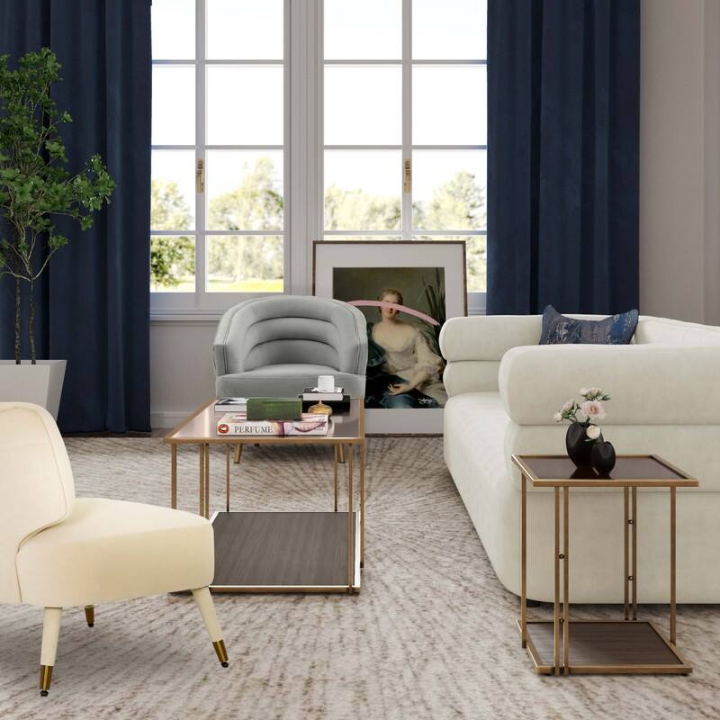 Emma Cream Ash & Glass Coffee Table Coffee Tables| TOV