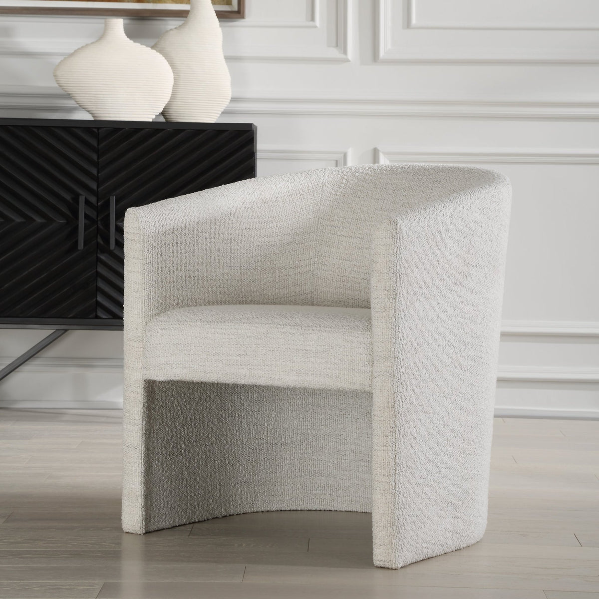 Encompass White Fabric Dining Chair Chairs| Uttermost