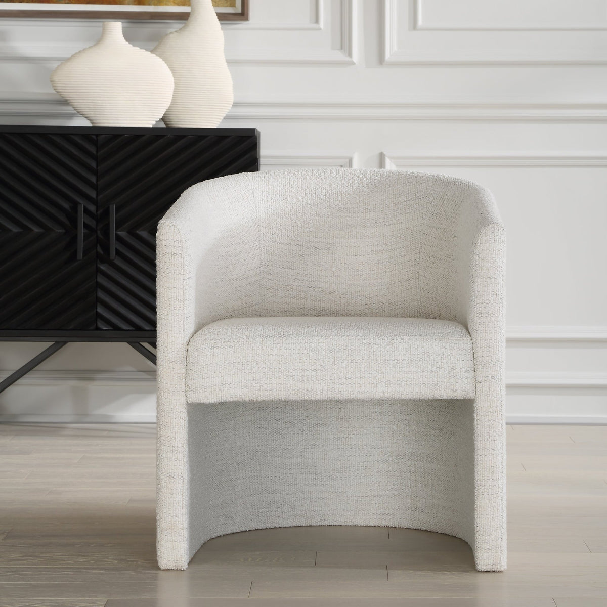 Encompass White Fabric Dining Chair Chairs| Uttermost