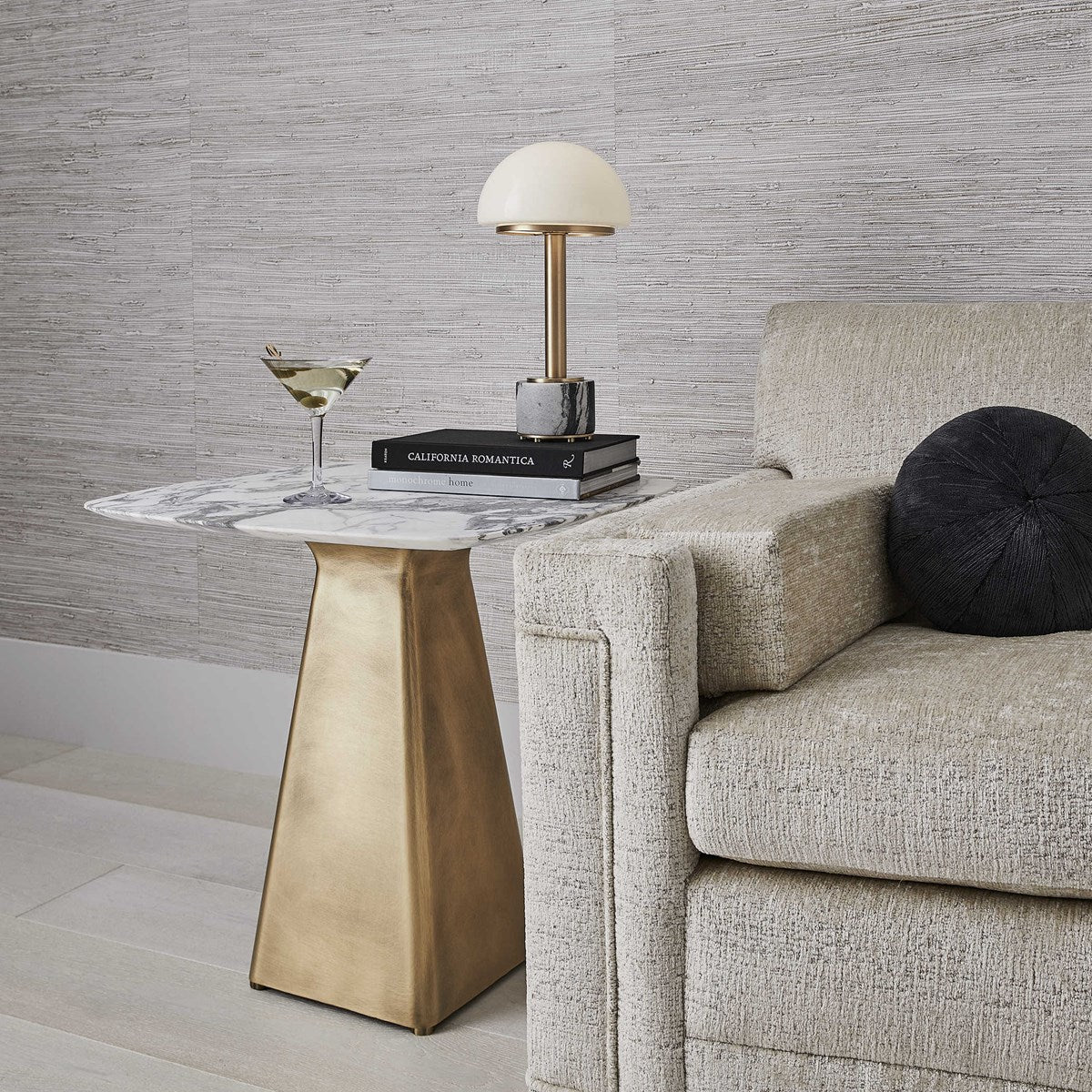 Equilateral Side Table - Marble/Brass Accent & End Tables| Uttermost
