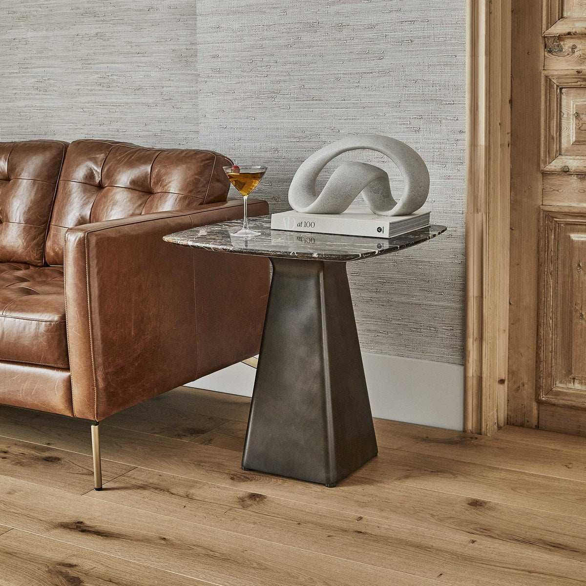 Equilateral Side Table - Marble/Bronze Accent & End Tables| Uttermost