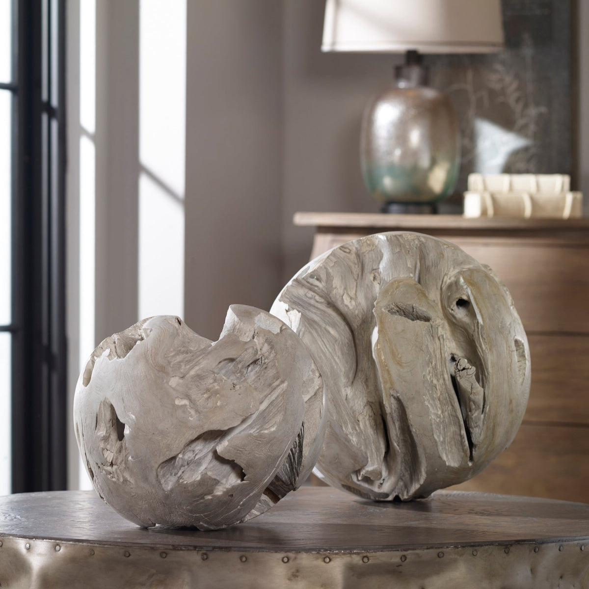 Ermanno Teak Balls, S/2 Table Decors| Uttermost