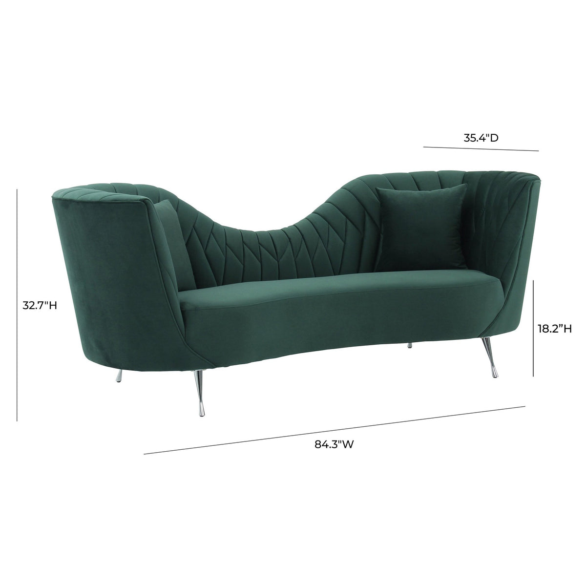 Eva Forest Green Velvet Sofa Sofas & Loveseats| TOV