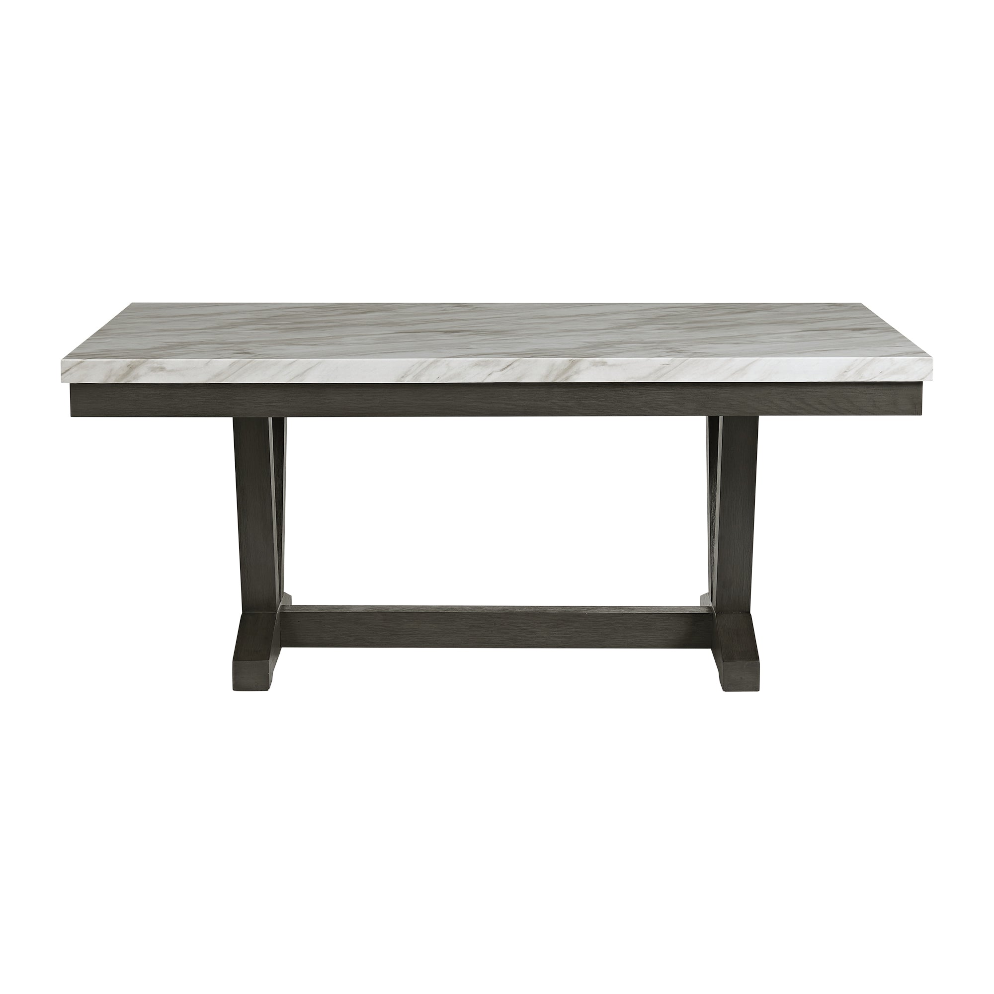 Everdeen Dining Table w/ White Faux Marble Top in Charcoal Dining Chairs| Roots Furniture