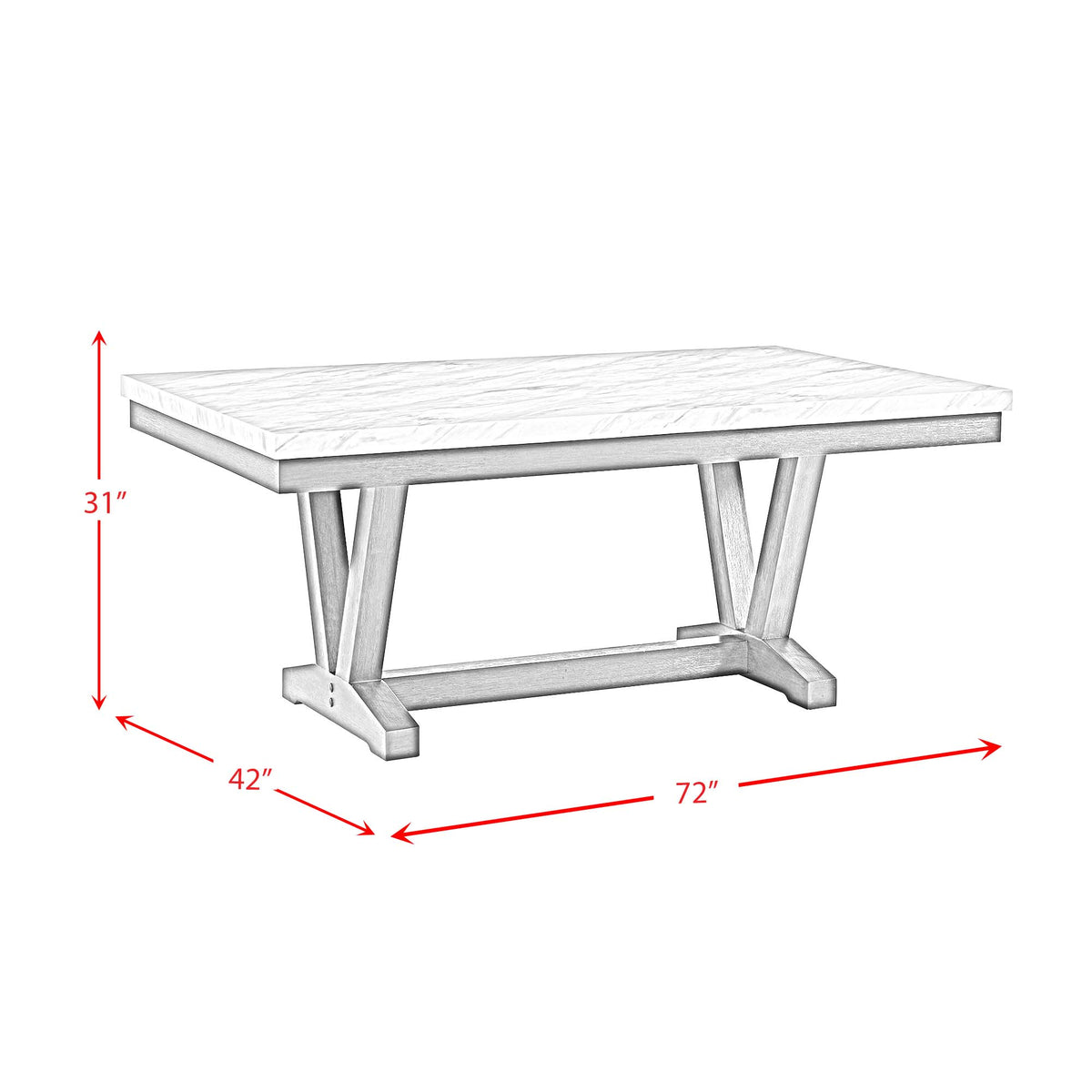 Everdeen Dining Table w/ White Faux Marble Top in Charcoal Dining Chairs| Roots Furniture