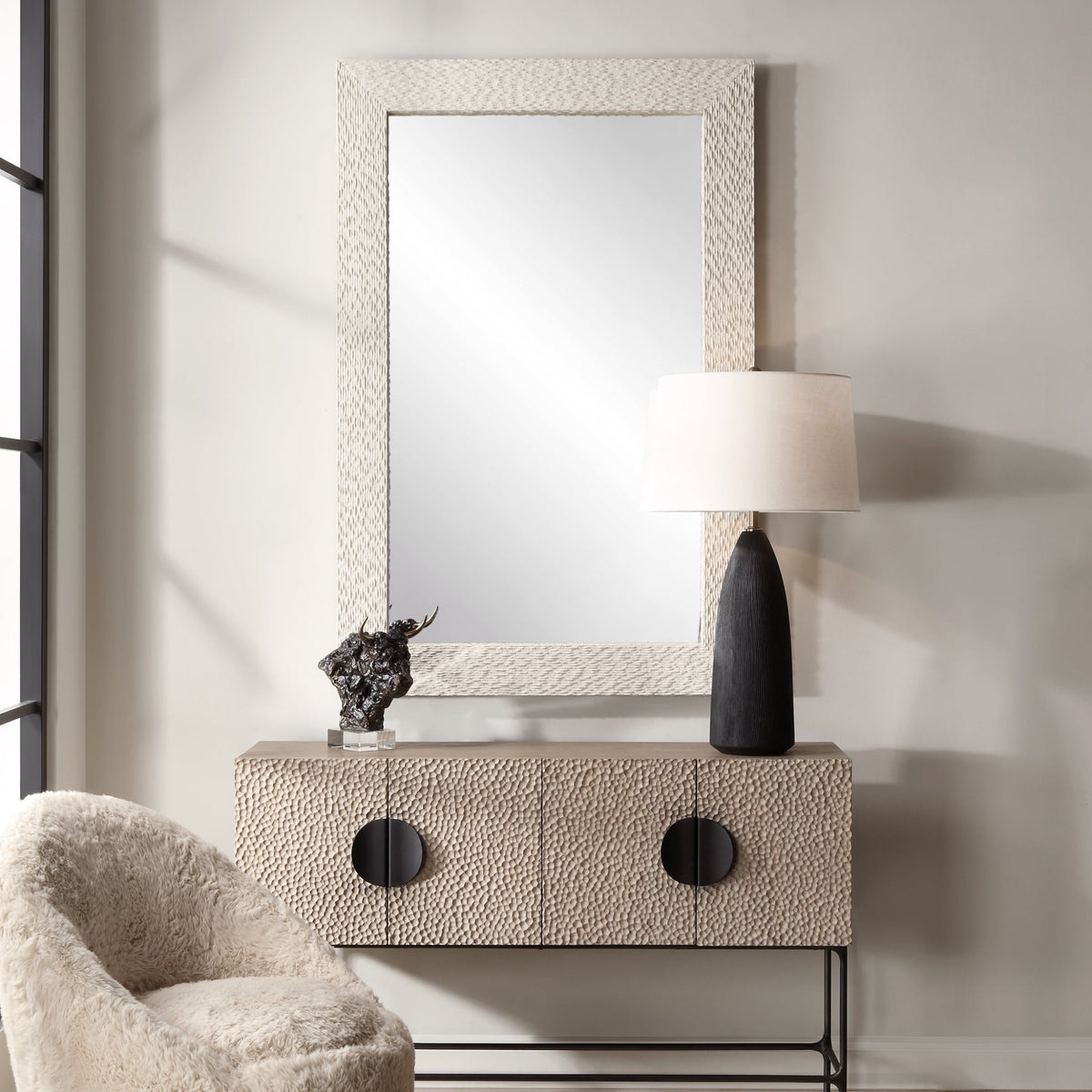 Everett Ivory Stone Mirror Mirrors| Uttermost
