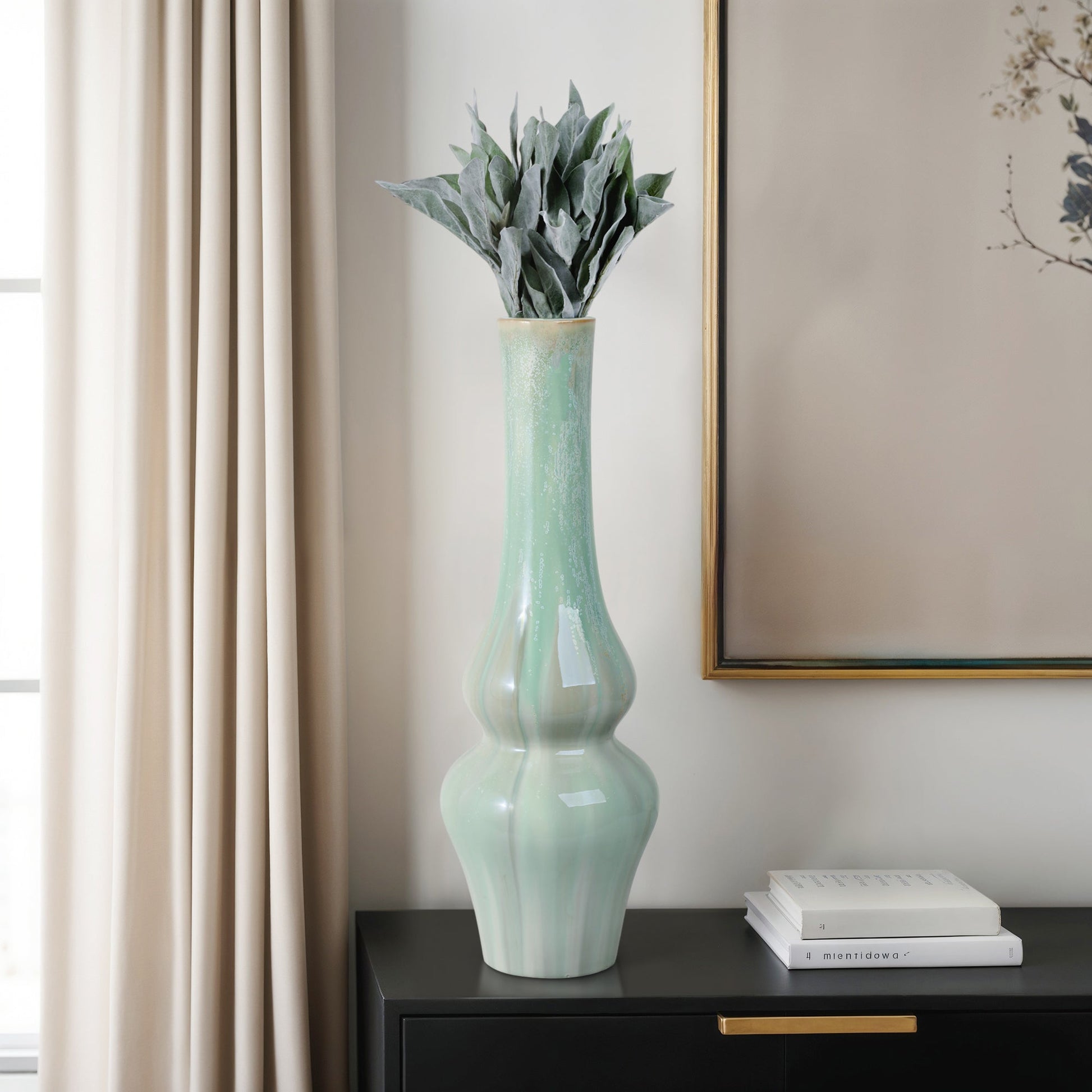 Everette Green Ceramic Vase Vases and Jars| Sagebrook Home