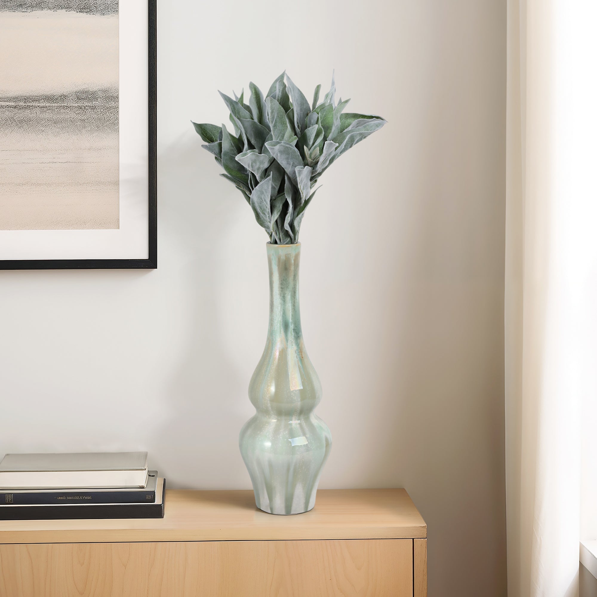 Everette Green Ceramic Vase Vases and Jars| Sagebrook Home