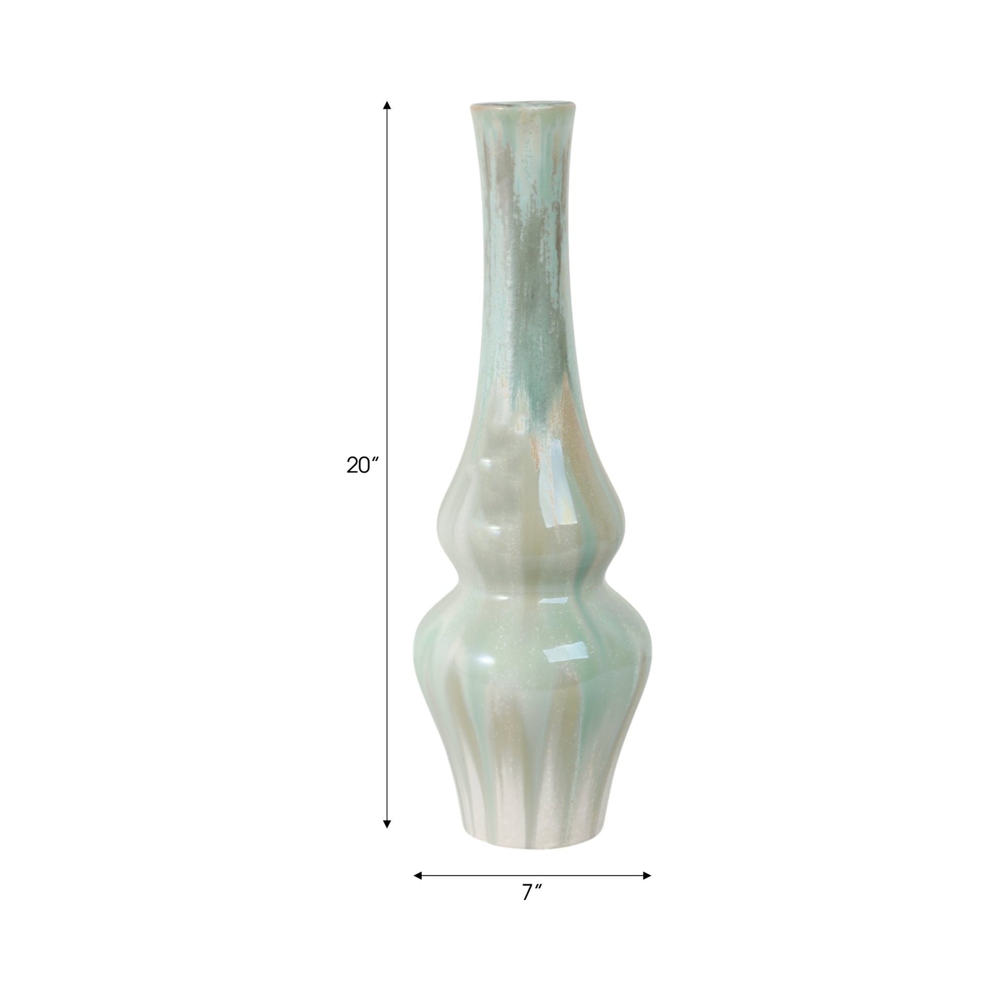 Everette Green Ceramic Vase Vases and Jars| Sagebrook Home