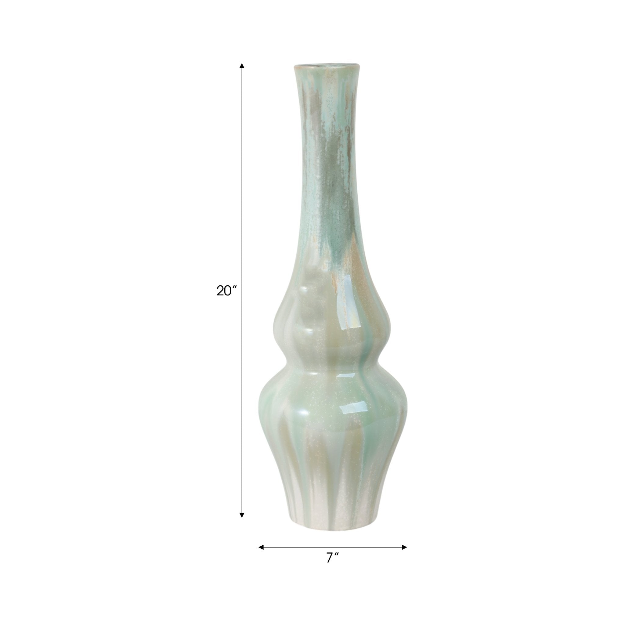 Everette Green Ceramic Vase Vases and Jars| Sagebrook Home