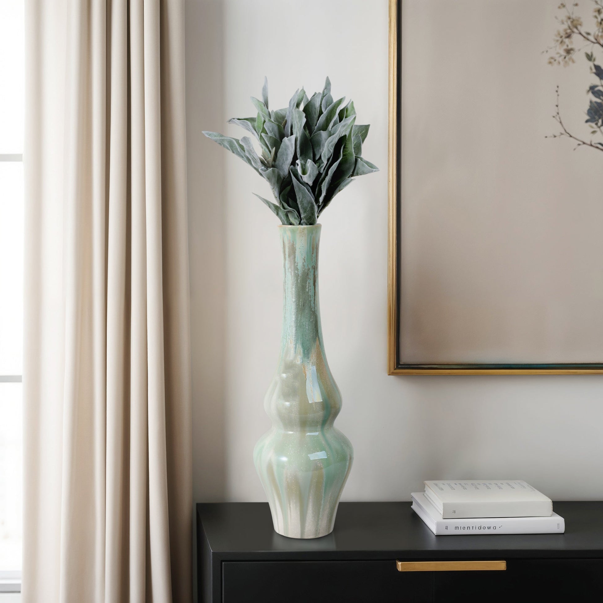 Everette Green Ceramic Vase Vases and Jars| Sagebrook Home