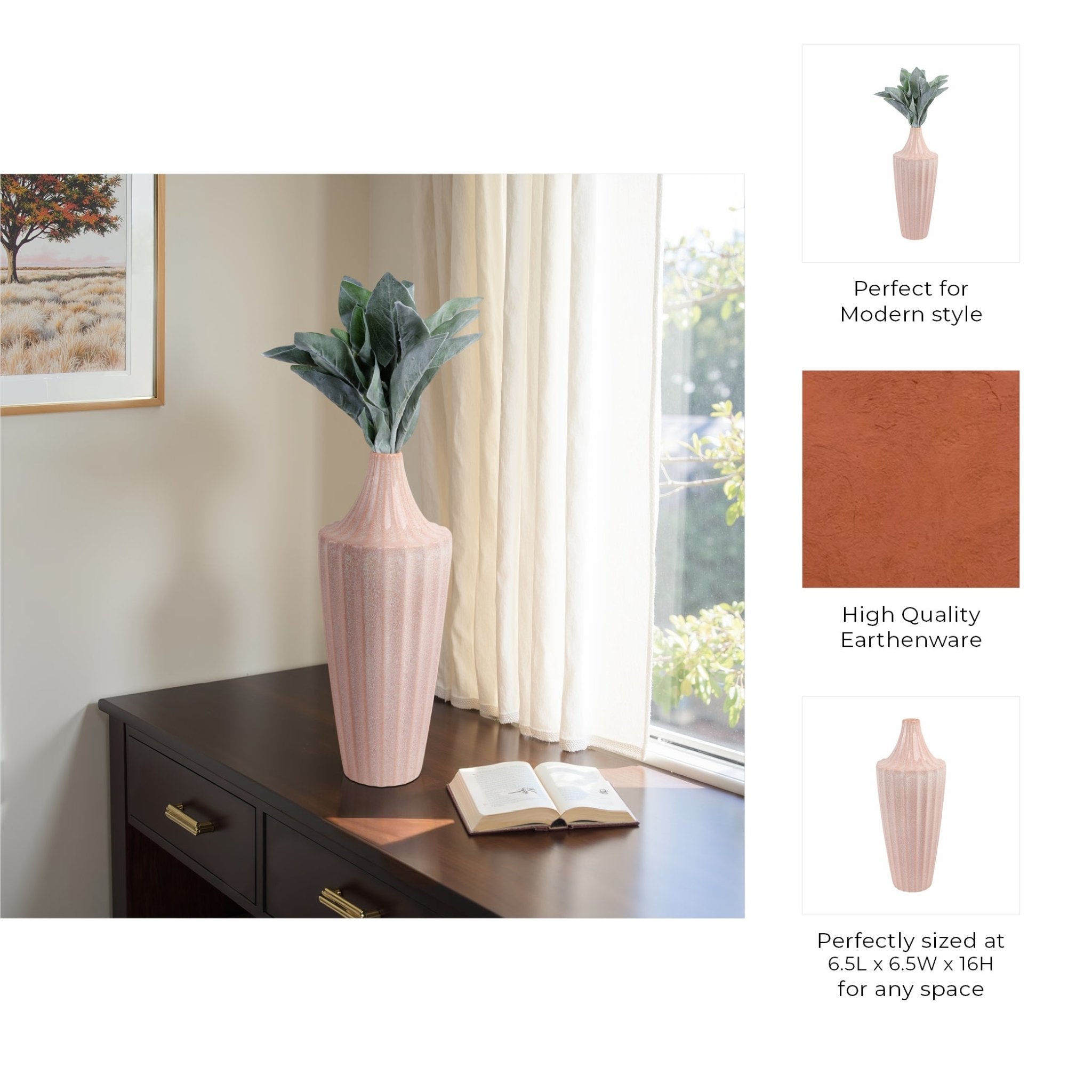 Evora Pink Portugal Vase Vases and Jars| Sagebrook Home