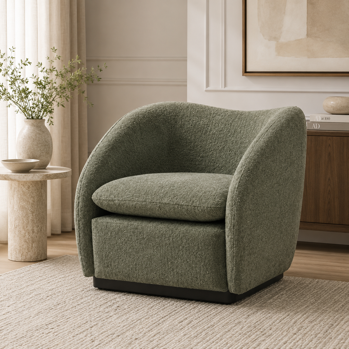 Oria Green Accent Chair