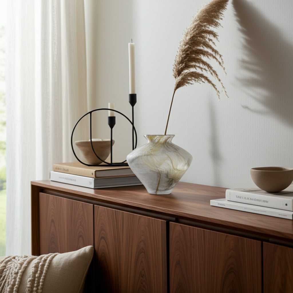 مزهرية زجاجية كريمية من تيرزاه Tirzah Cream Glass Vase