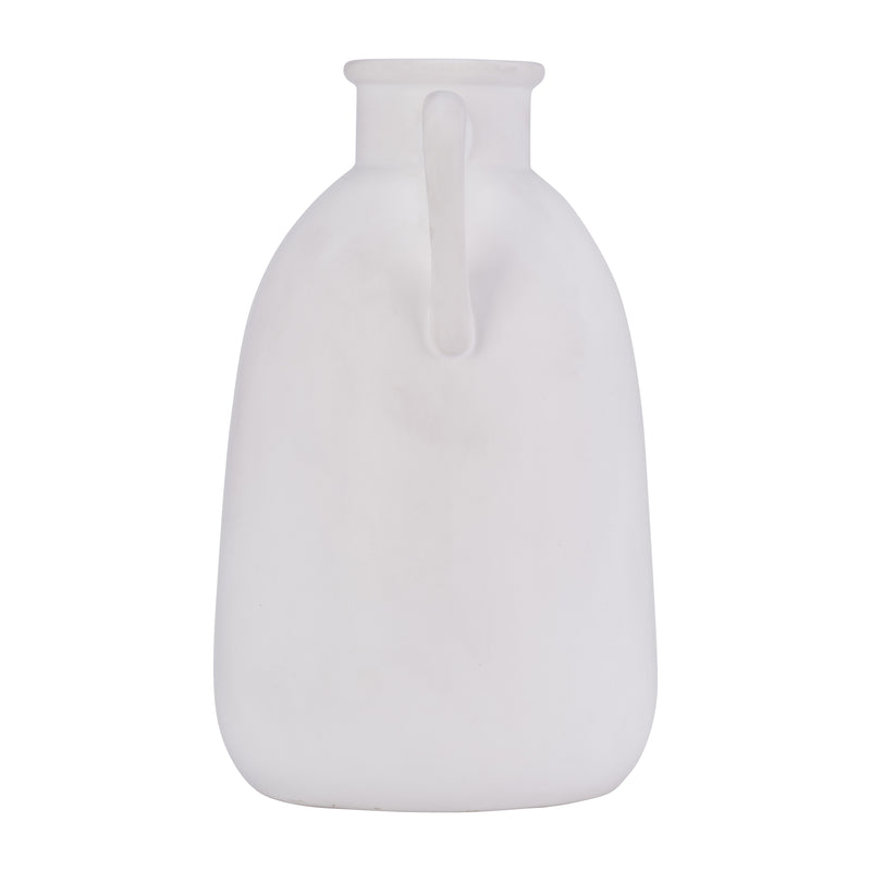 Cer, 10H Eared Vase, White