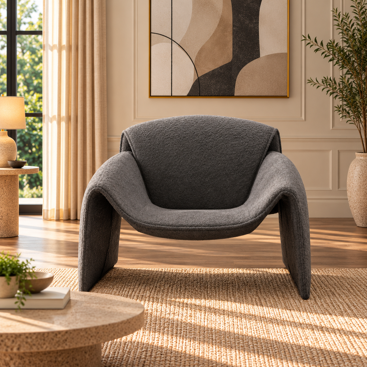 Zaya Black Chair - Seashell