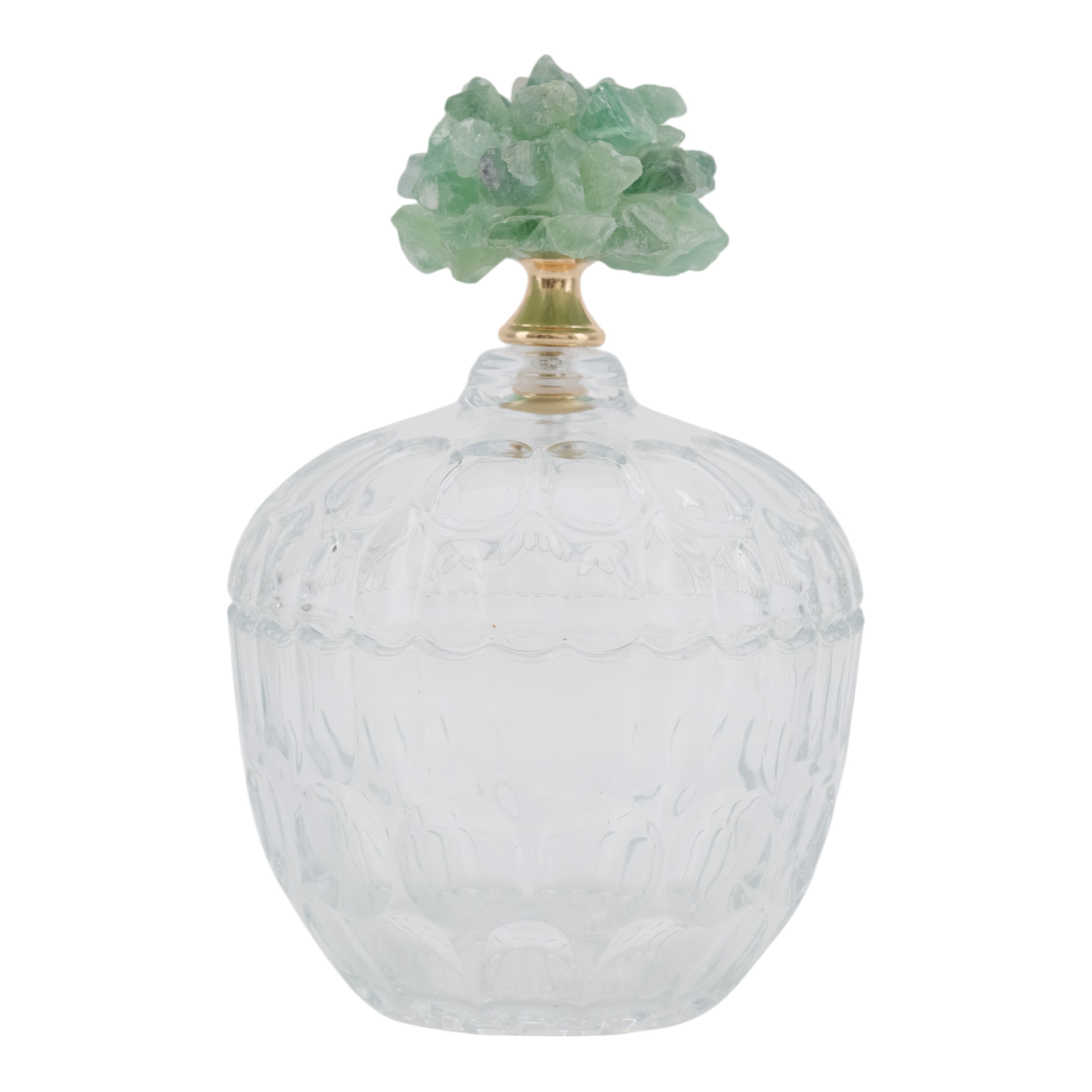 جرة زجاجية بحجر أخضر لانسلوت Lancelot Green Stone Glass Jar