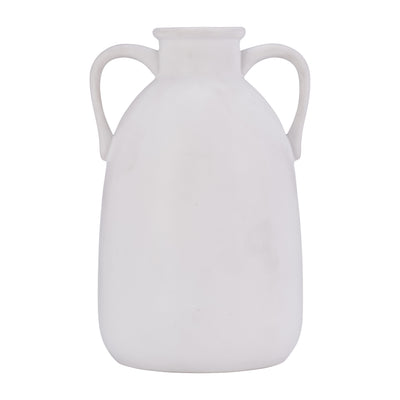 Cer, 10H Eared Vase, White