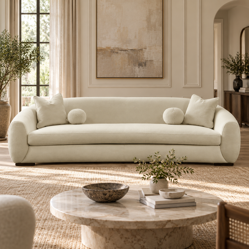 Boucle Sofa ( 250W / 280W /  300W ) - Linen