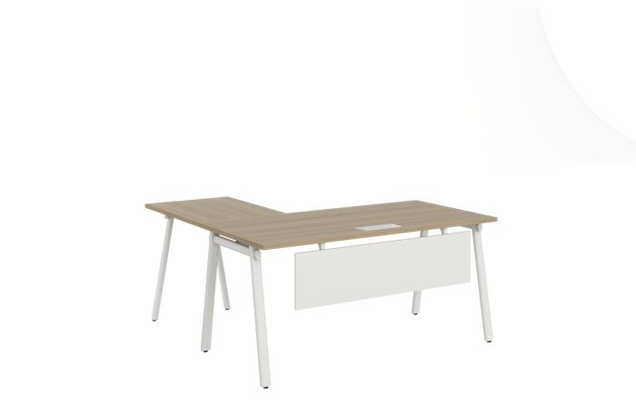 Ava L-Shape Desk - White Frame