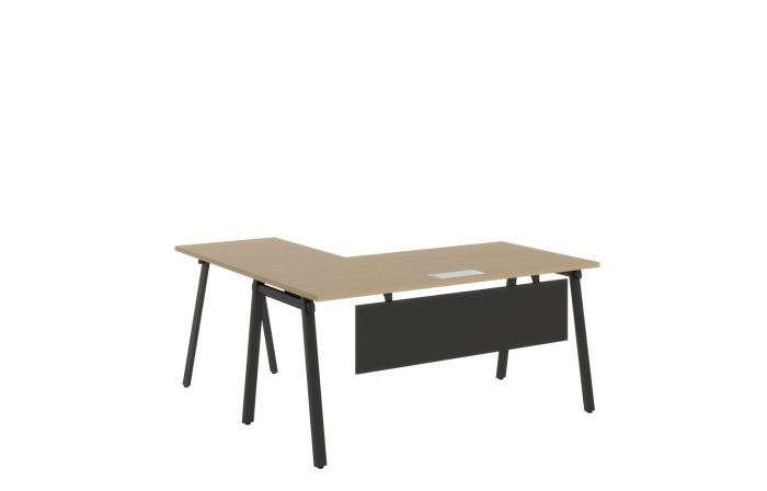 Ava L-Shape Desk - Black Frame