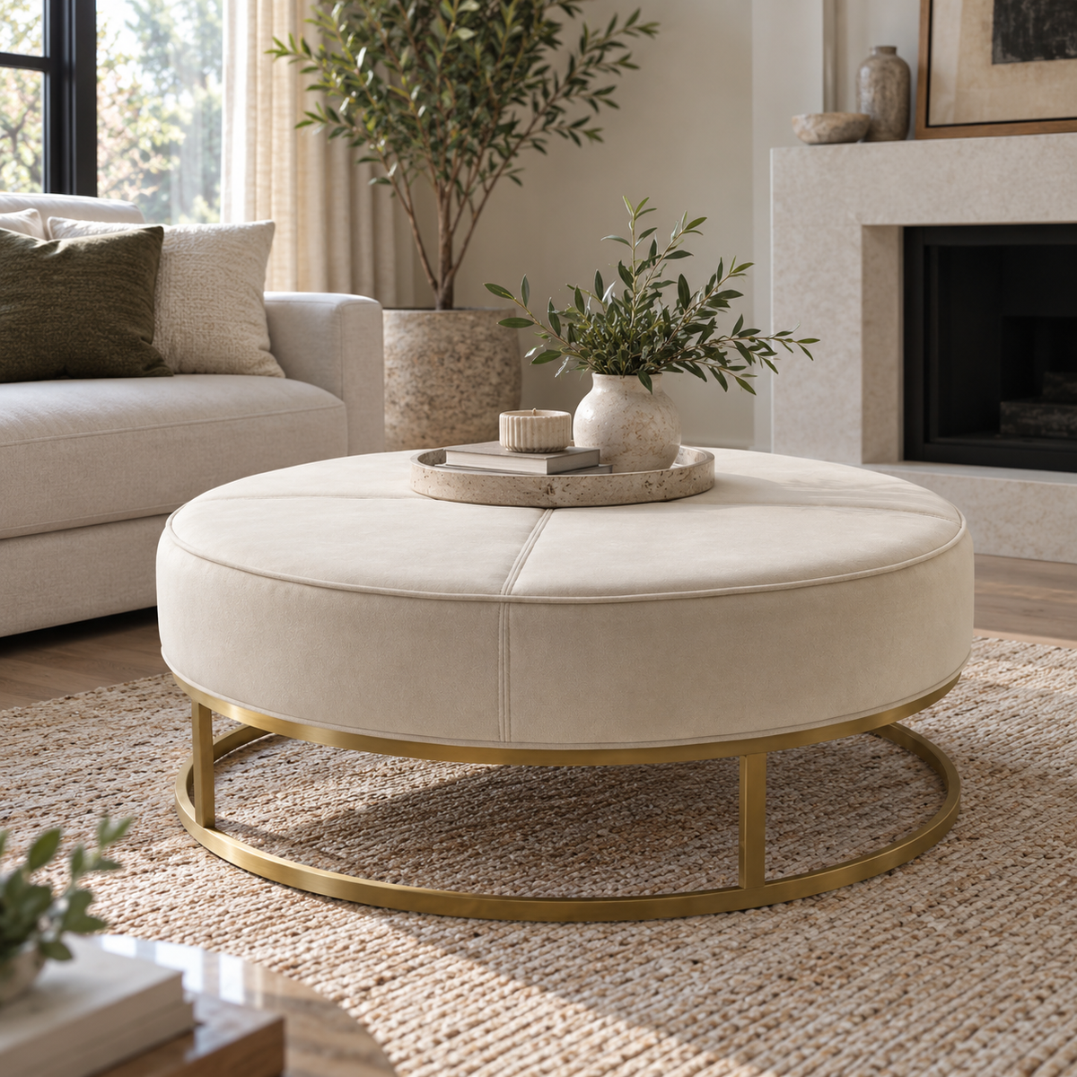 Dana Beige Ottoman
